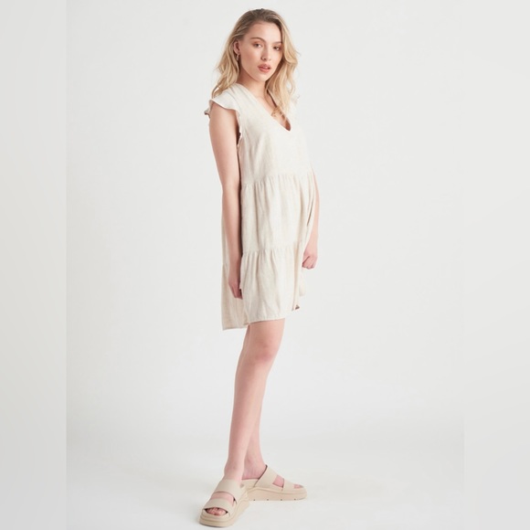 Beige Linen Dress - Picture 3 of 5